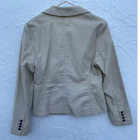 London Jean Womens Courdery Career Blazer Jacket Beige Sz 8 - Picture 2 of 9